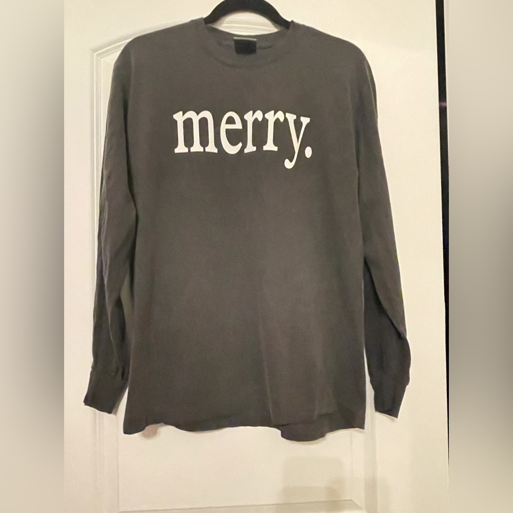 Long Sleeve Dark Grey Merry Shirt